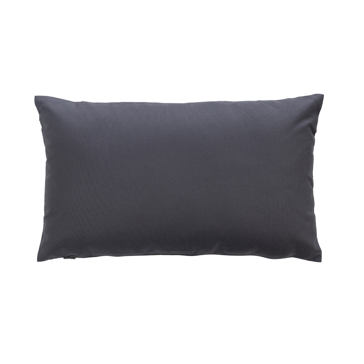 An outdoor breakfast cushion reverse featuring a plain dark hue, shown against a plain white studio backdrop.