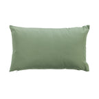 An outdoor breakfast cushion reverse featuring a plain green hue, shown against a plain white studio backdrop.