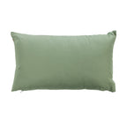 An outdoor breakfast cushion reverse featuring a plain green hue, shown against a plain white studio backdrop.