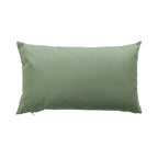 An outdoor breakfast cushion reverse featuring a plain soft green hue, shown against a plain white studio backdrop.