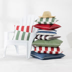 Outsidings Wainui Breakfast Cushion Green Stripe 30 x 50cm