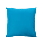 The blue reverse side of an outdoor cushion, shown against a plain white background.