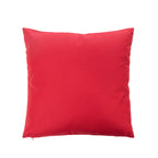 The red reverse side of an outdoor cushion, shown against a plain white background.