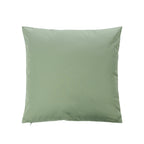 An outdoor cushion reverse featuring a plain green hue, shown against a plain white studio backdrop.