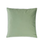 A green outdoor cushion with a thin white piped edge, shown against a plain white background.