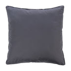 A plain reverse of a dark grey outdoor euro cushion with piped edges, shown against a plain white background.