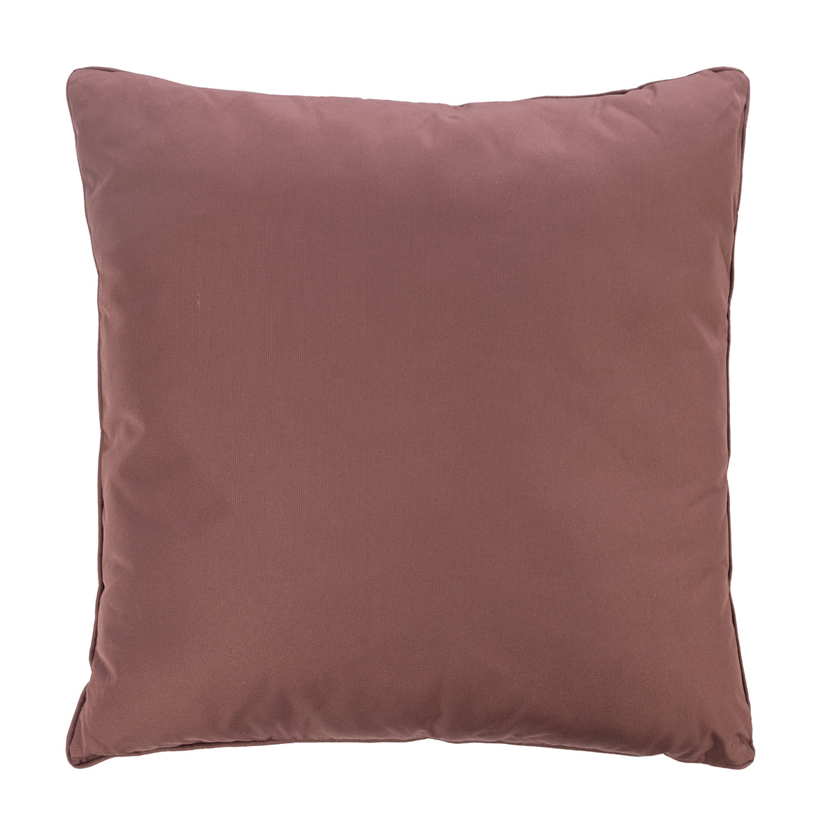 A plain reverse of a mocha outdoor euro cushion with piped edges, shown against a plain white background.