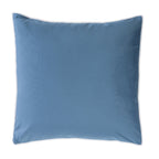 A blue outdoor Euro cushion with a thin white piped edge, shown against a plain white background.
