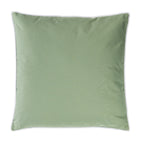 A green outdoor Euro cushion with a thin white piped edge, shown against a plain white background.