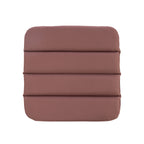 A square mocha seat pad with rounded corners and horizontal stitched sections, shown against a plain white background.