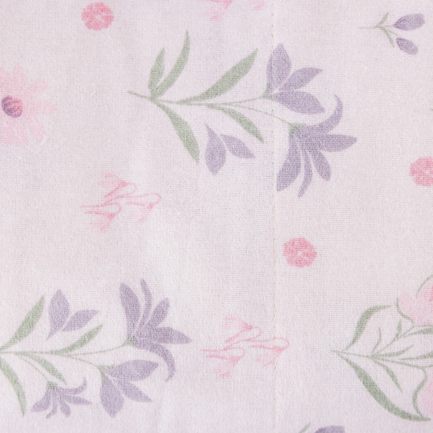 Floral pattern with pink flowers and purple leaves on a light background