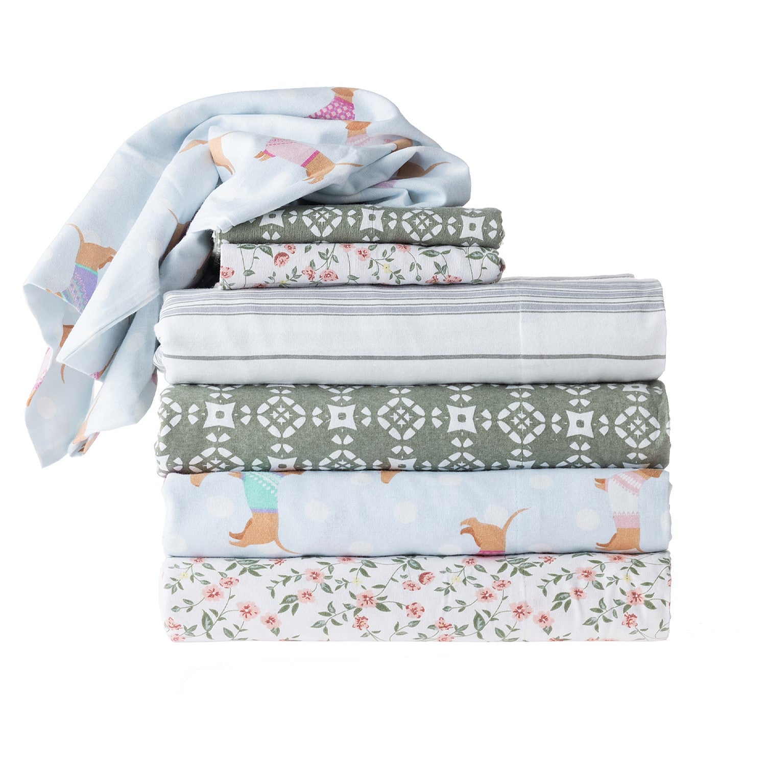 Hush Dashy Print Cotton Flannelette Sheet Set