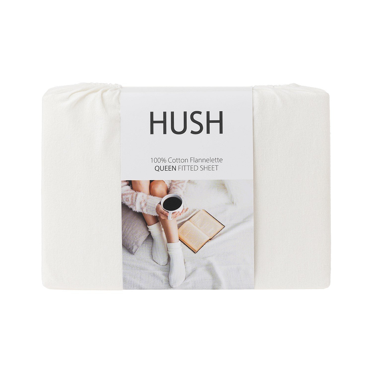 Hush Plain White Fitted Flannelette Sheet