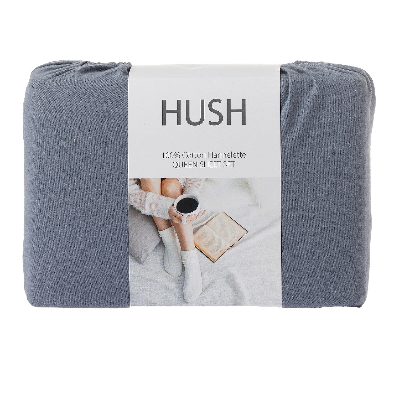 Packaged Hush sheet set with a white background