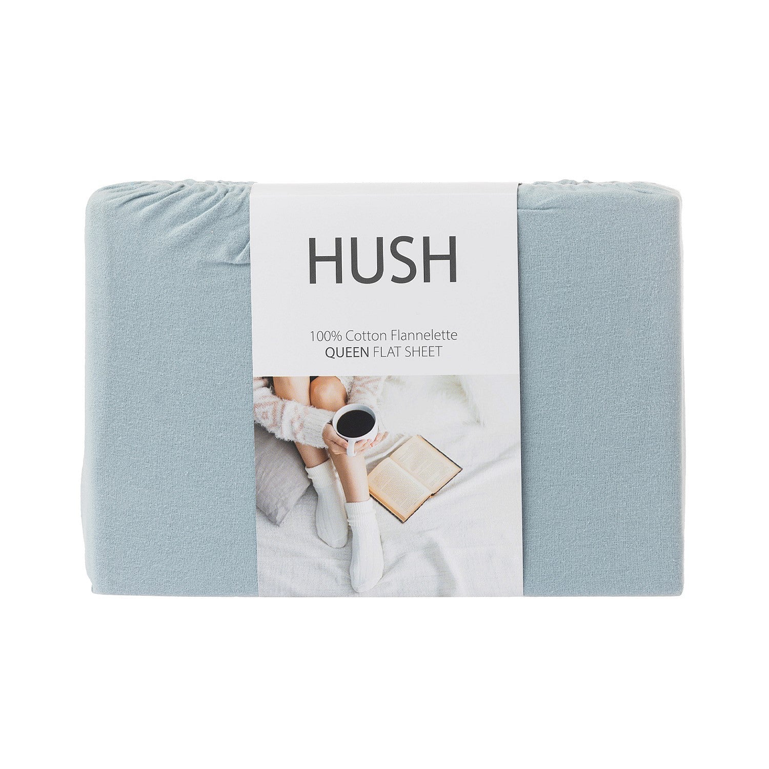 Hush Plain Blue Flat Flannelette Sheet