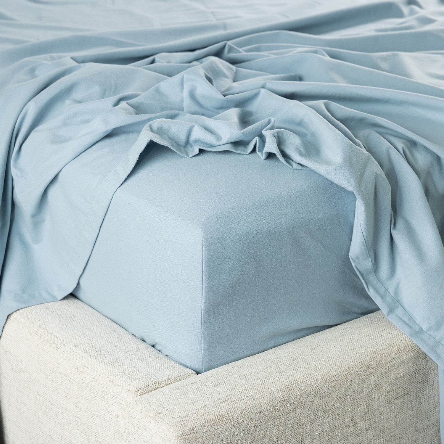 Hush Plain Blue Fitted Flannelette Sheet