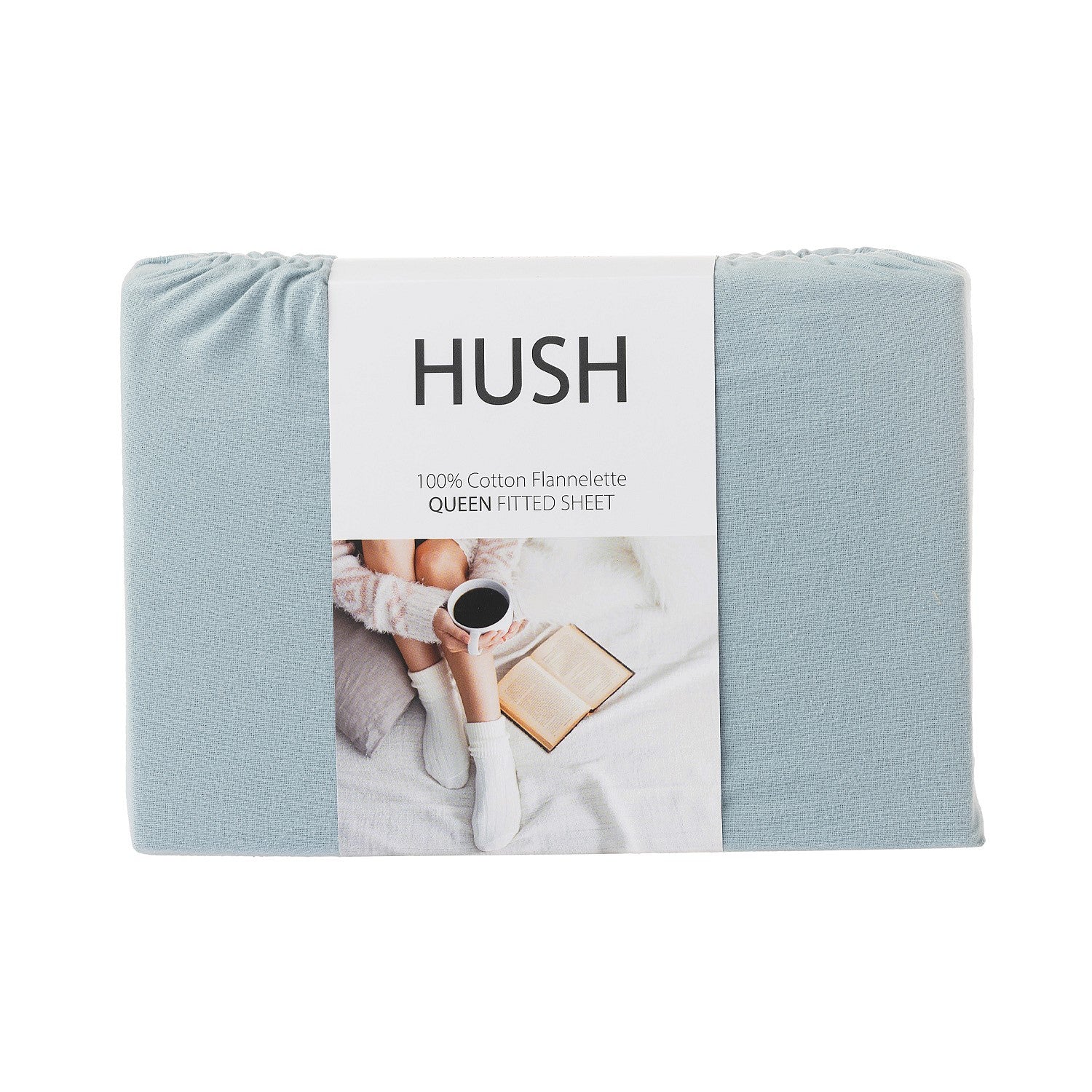 Hush Plain Blue Fitted Flannelette Sheet