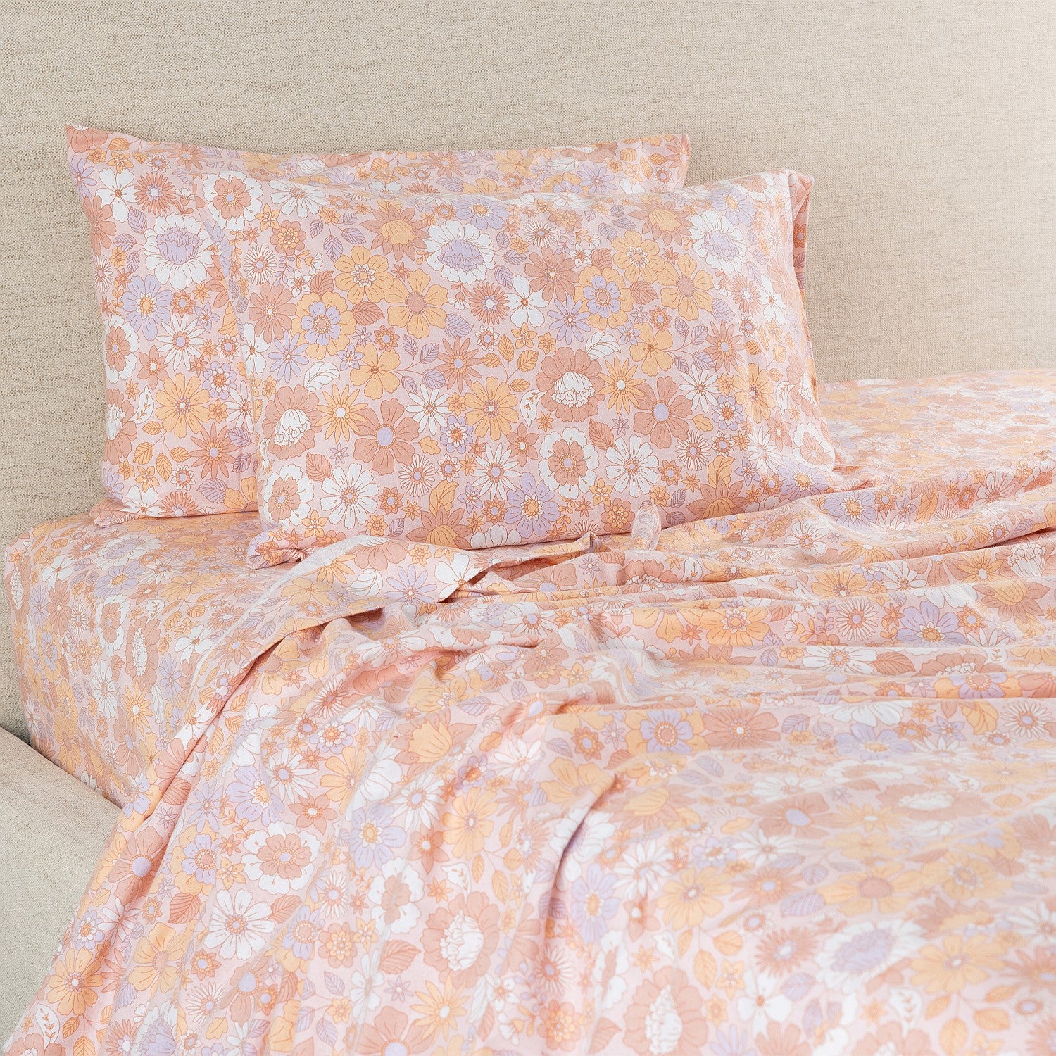 Hush Boho Floral Flat Flannelette Sheet