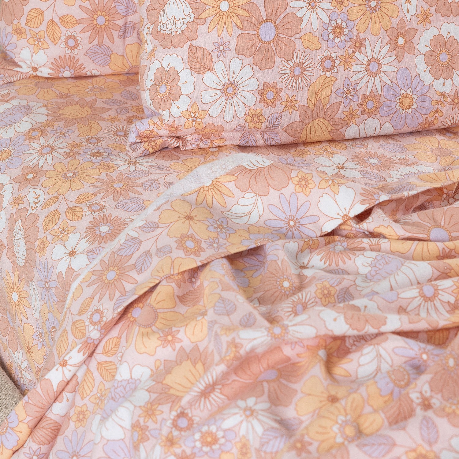 Hush Boho Floral Flat Flannelette Sheet