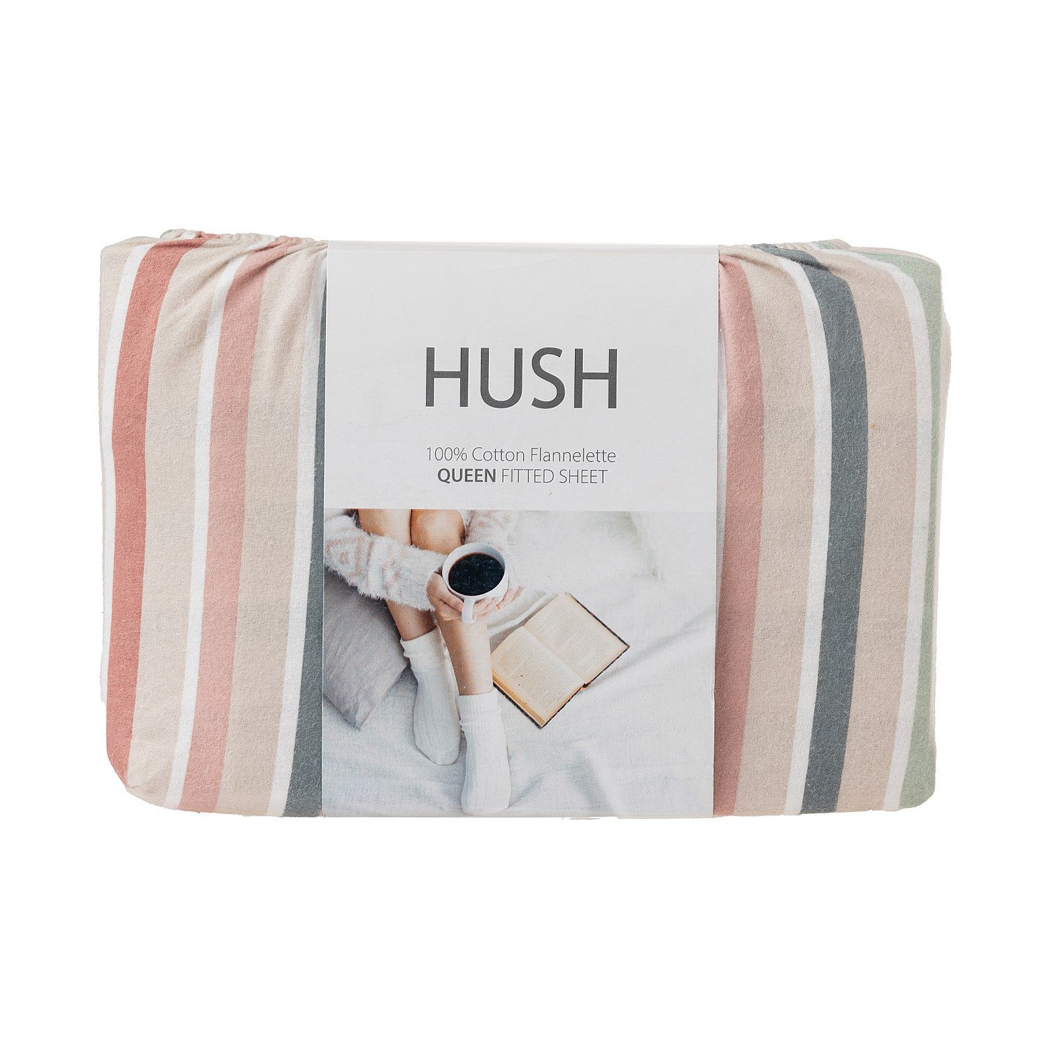 Hush Stripe Fitted Flannelette Sheet