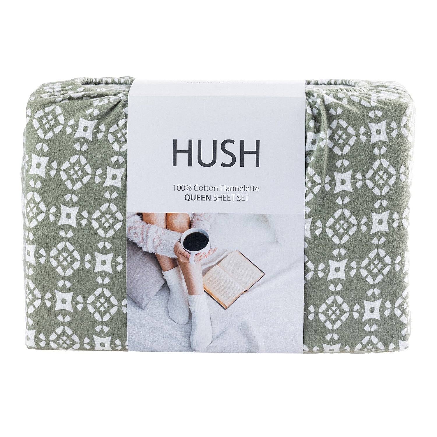 Hush Geo Cotton Flannelette Sheet Set