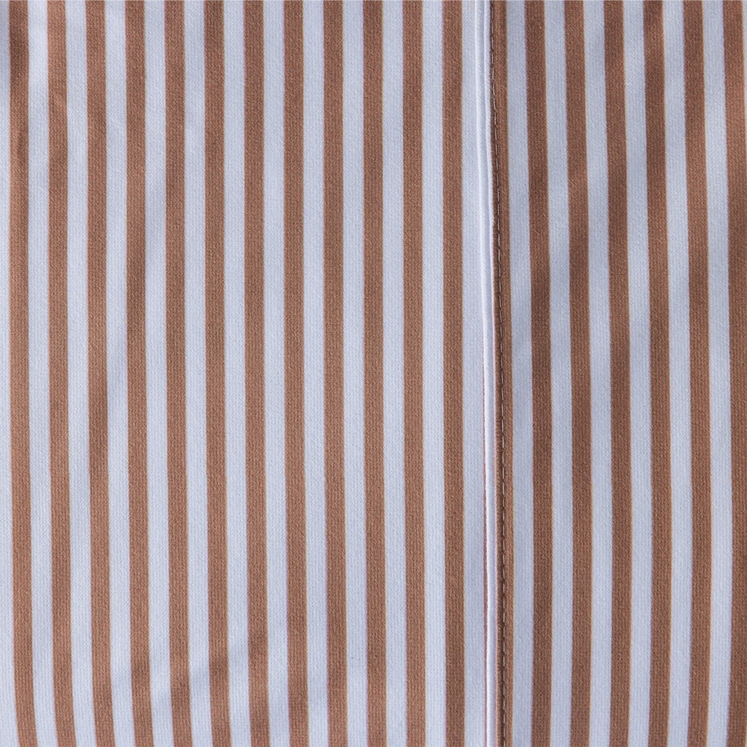 Brown and white striped fabric pattern