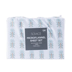 Solace Blue Foral Microflannel Sheet Set