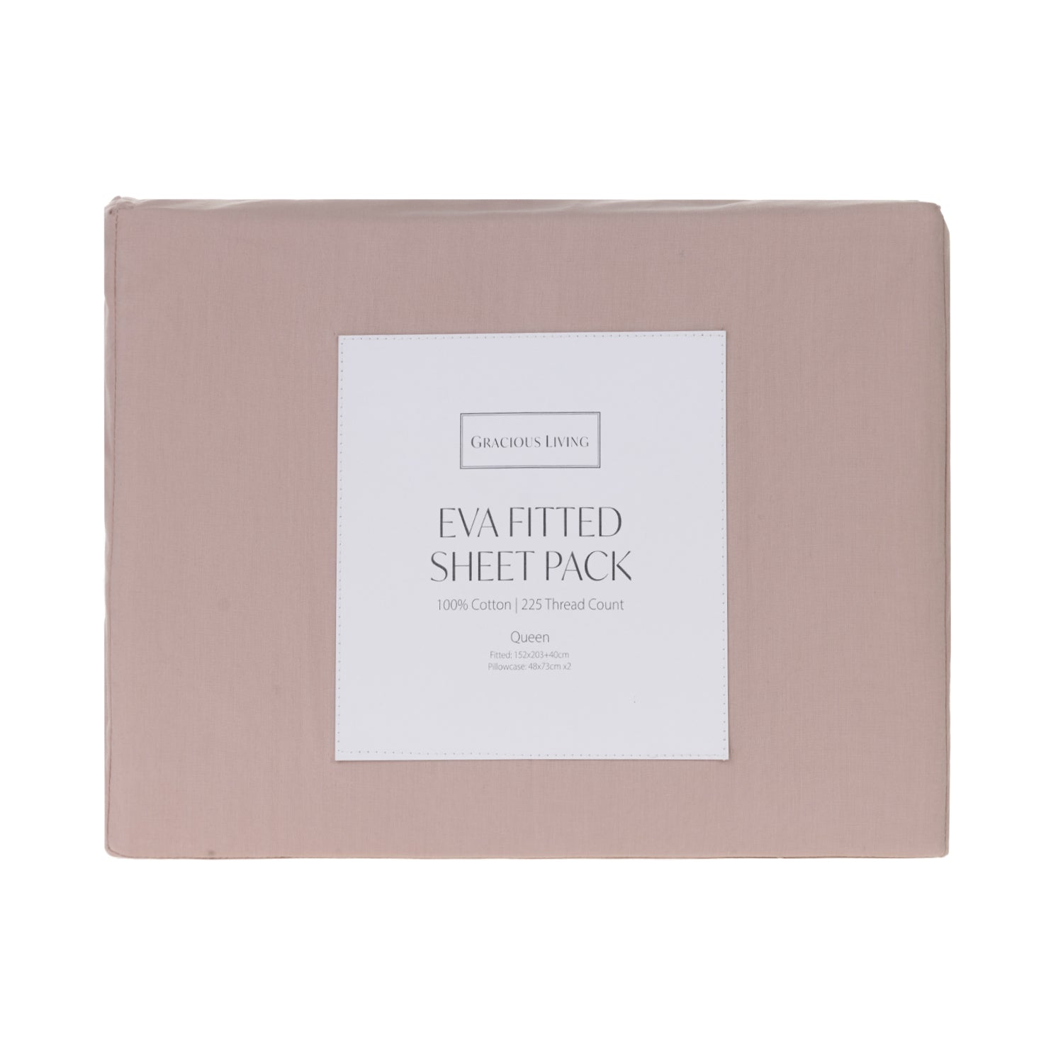 A blush sheet pack in fabric bag packaging on a plain white background.
