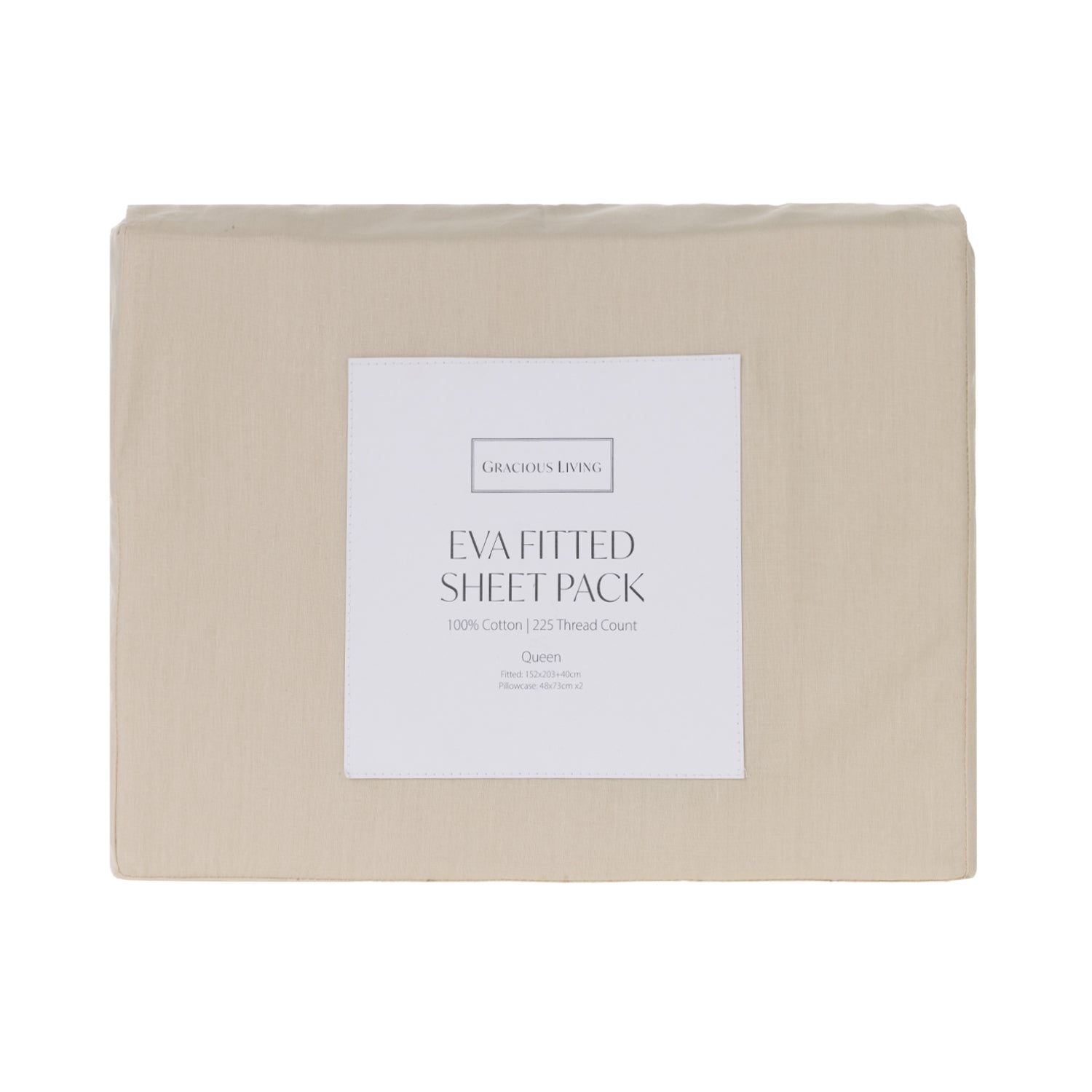 A natural sheet pack in fabric bag packaging on a plain white background.
