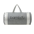 Bambou shredded memory foam pillow packaged in a grey carry bag, featuring a bamboo blend cover and breathable design for supportive, pressure-relieving comfort.
