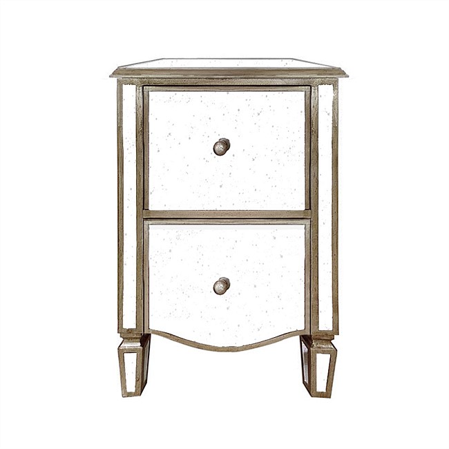 Design Republique Capri Bedside Table, Mirror Side Tables Nz