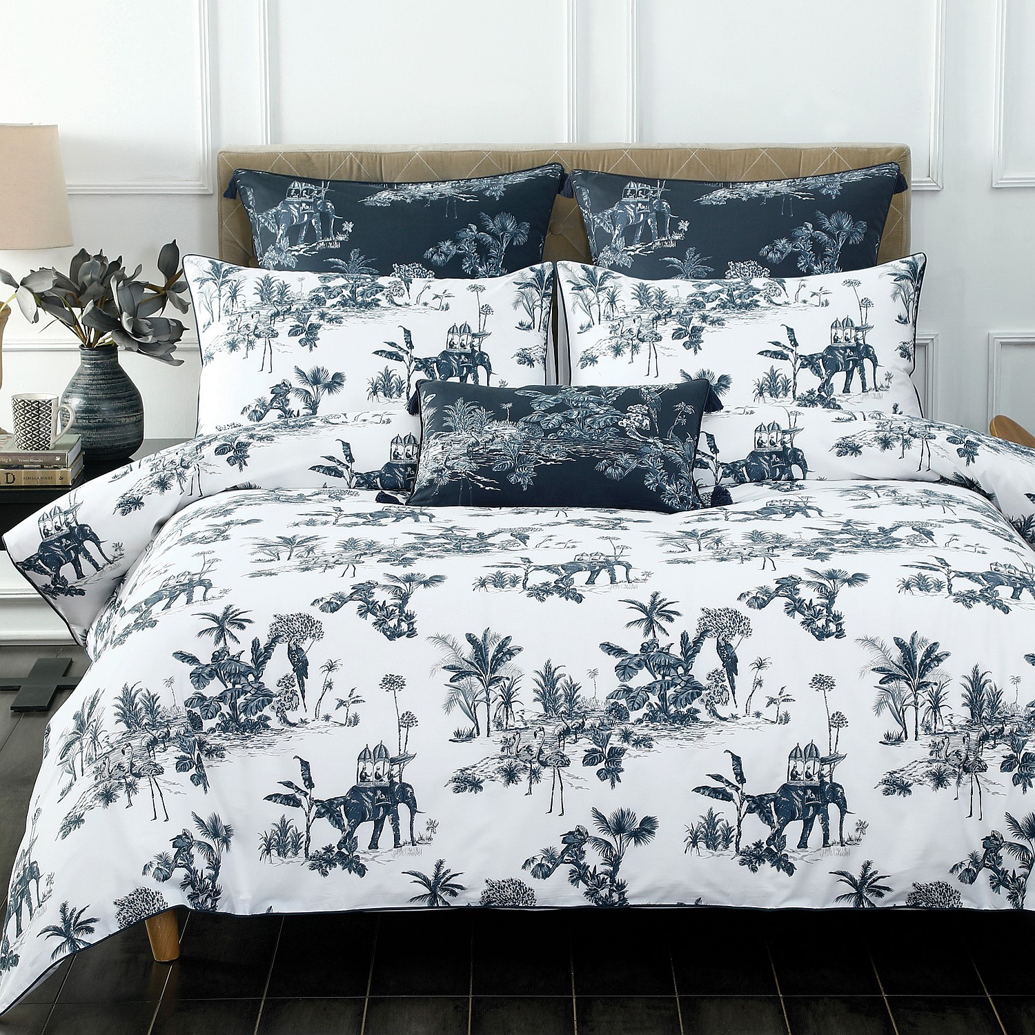 Duvet Covers Into Home Tropical Toile Duvet Cover Set
