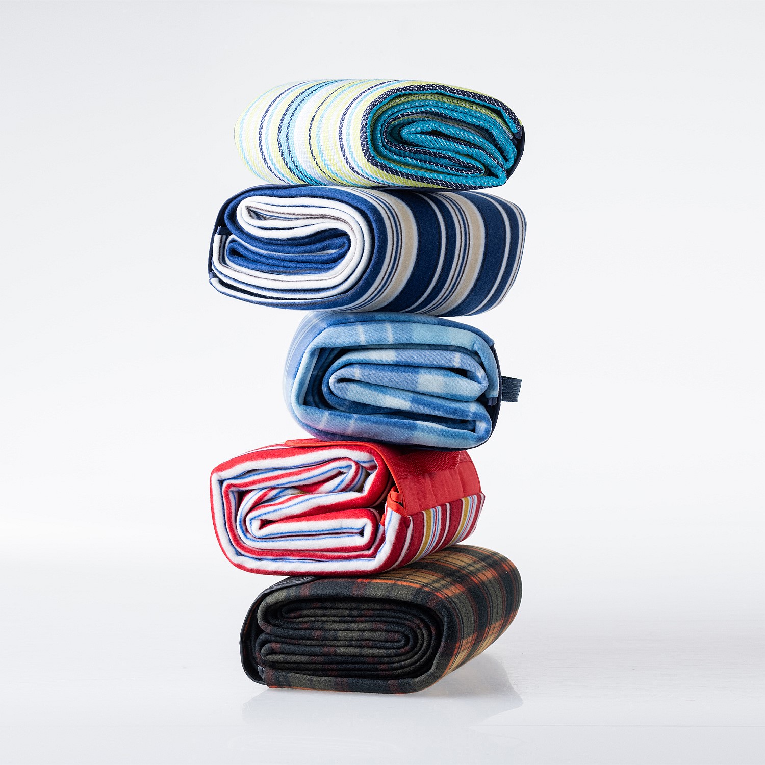 Picnic Mat, Choc Blue Stripe