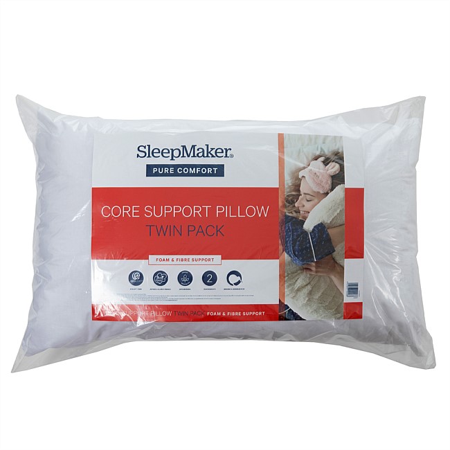 Sleep Maker Foam Core 2Pk Cotton Pillow