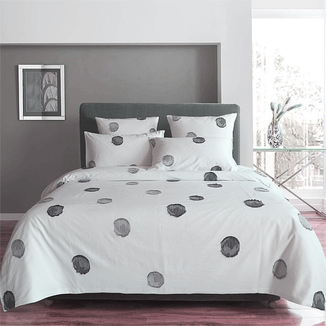 Design Republique Tinley Dot Jacquard 100% Cotton Duvet Cover Set