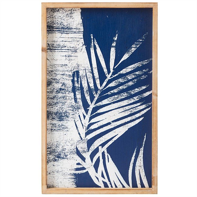 Design Republique Blue & White Palm Wall Art A