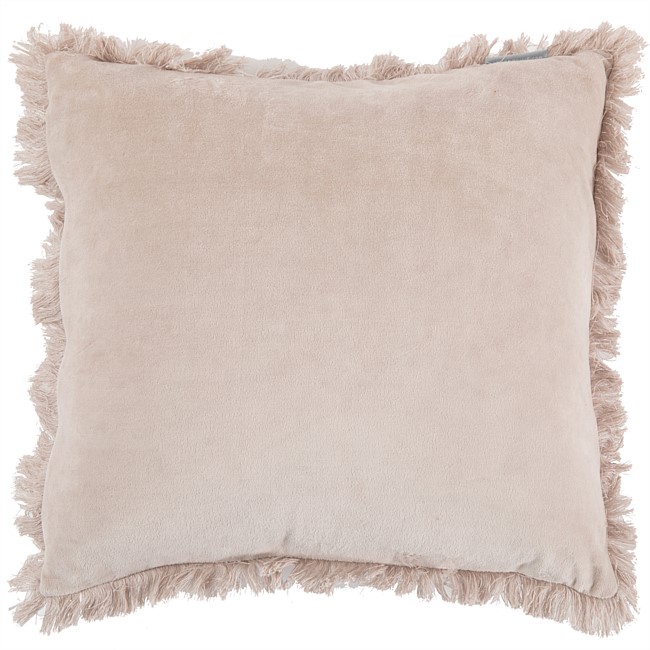 Design Republique Bonnie Fringed Velvet Cushion