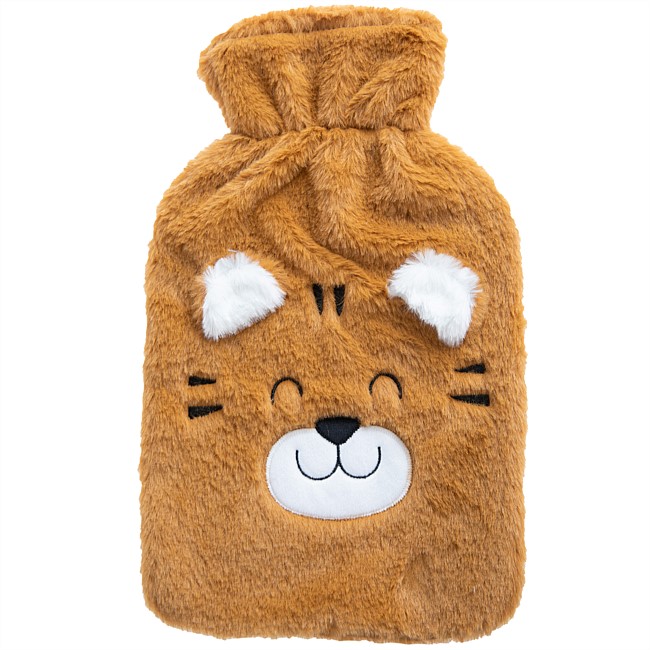 Hush Hot Water Bottle Cover Faux Fur Tiger