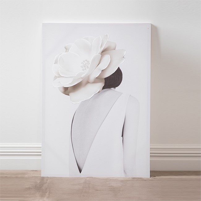 Solace Lady In White On White Wall Art