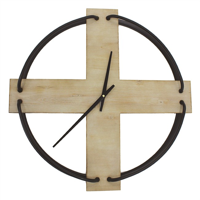 Design Republique Cross Metal Wall Clock