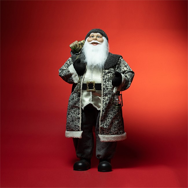 Christmas Wishes Traditional Santa Key Long Coat 90cm