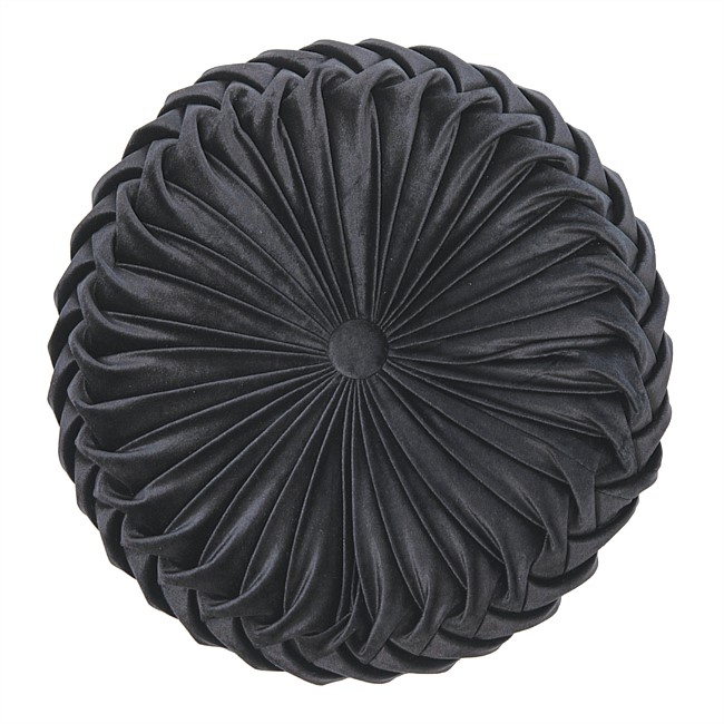 Design Republique Zelda Velvet Pleated Cushion Black