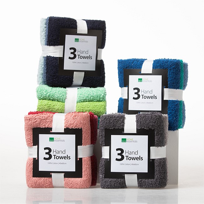 Home Essentials Hand Towel Value 3 Pack Multi