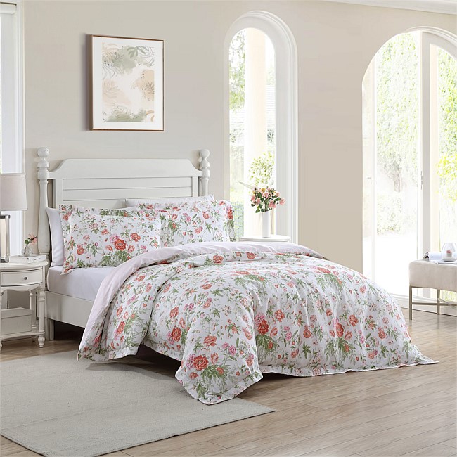 Laura Ashley Breezy Floral Duvet Cover Set Laura Ashley Breezy Floral Duvet Cover Set