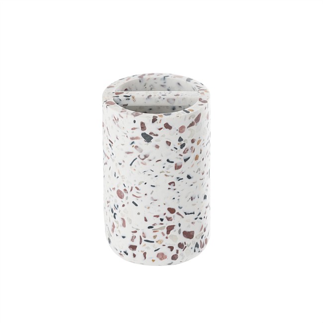 Home Co. Terrazzo Toothbrush Holder Brown