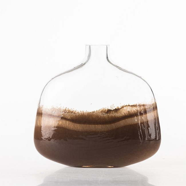 Solace Loudon Glass Gourd Brown Vase