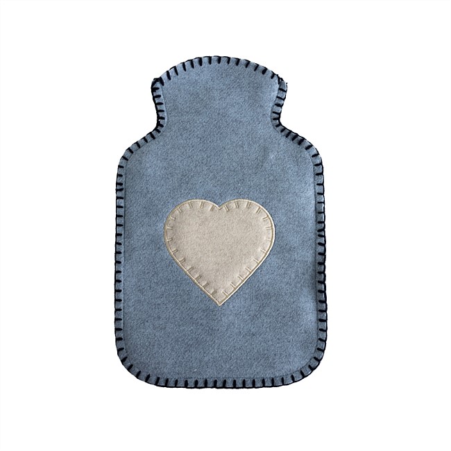 Hush Fleece Heart Stitch Hot Water Bottle Cover 