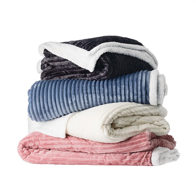 Home Co. Sandy Sherpa Lined Fleece Blanket