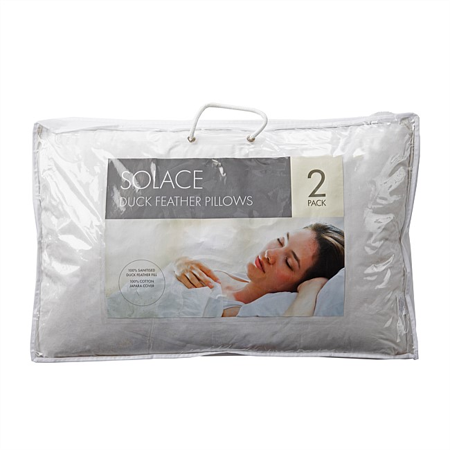 Solace Duck Feather Standard Pillow 2 Pack