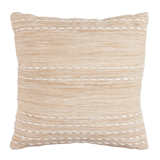 Design Republique Textured Cushion White & Taupe